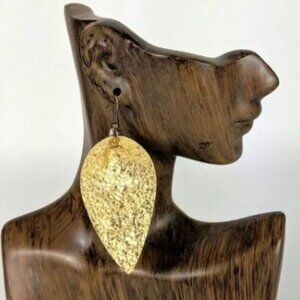 Metallic Gold Leaf Earrings
